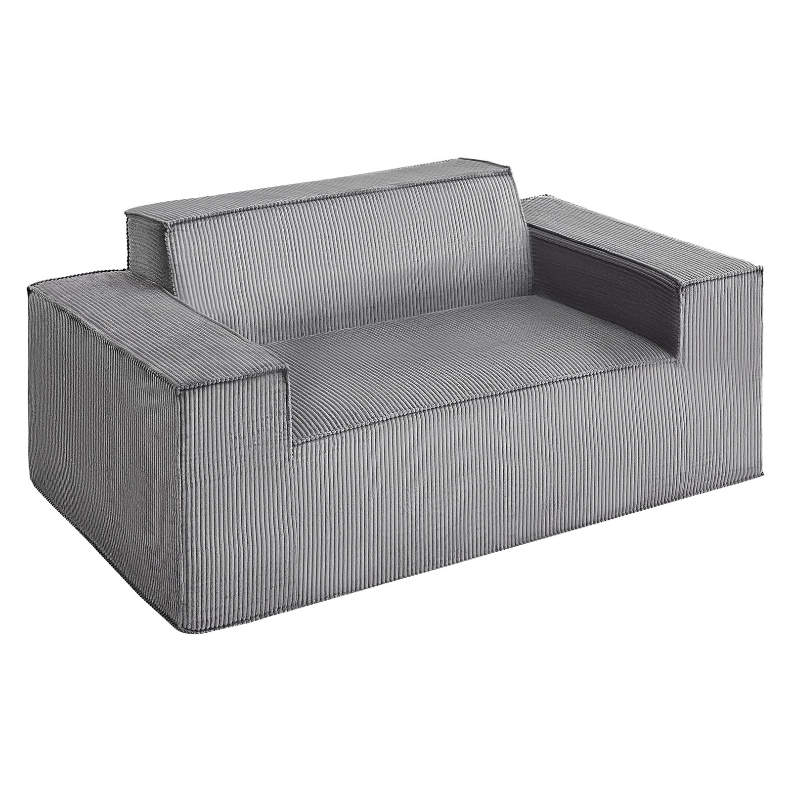 Loveseat Sofa, 63-Inch 2-Seats Couch For Living Room, Modern Small Corduroy Couch With Pocket Springs, Soft Cushions, Comfy Loveseat For Bedroom, Office Or Apartment, No Assembly Required, Gray_maomaolike.com